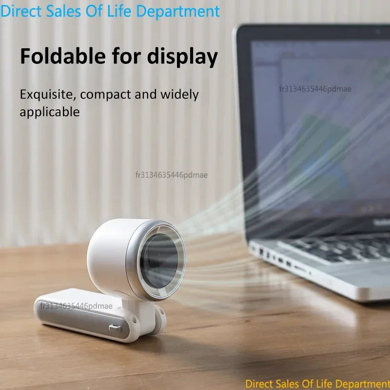 Mini Turbo Fan 2026 High Speed Powerful USB Rechargeable Handheld Fan with LED Display Adjustable 5 Speeds Portable Pocket Fan