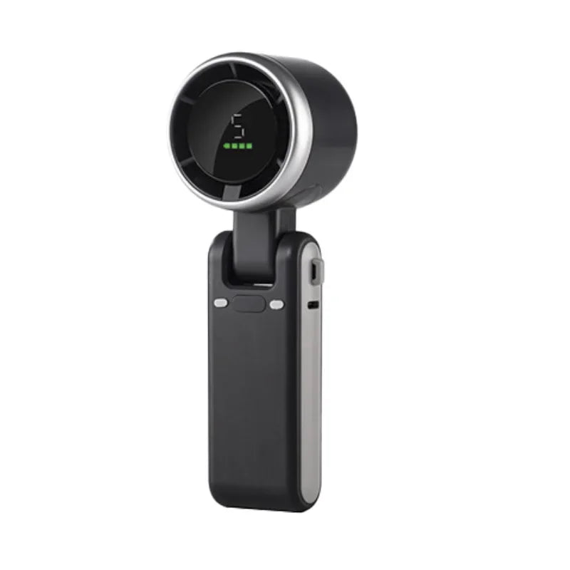 Mini Turbo Fan 2026 High Speed Powerful USB Rechargeable Handheld Fan with LED Display Adjustable 5 Speeds Portable Pocket Fan